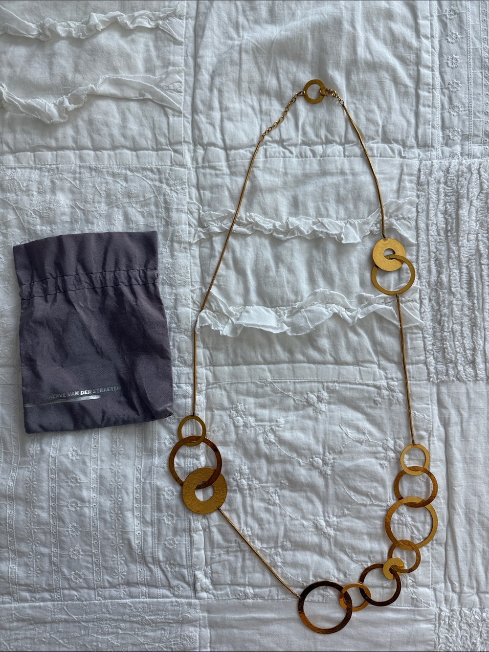 Hervé Van der Straeten gold-plated interlocking circle necklace